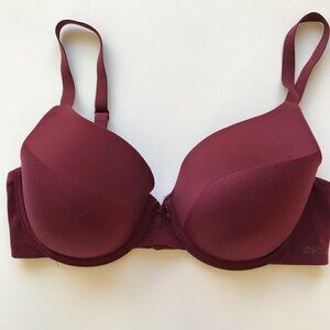 DKNY Burgundy Underwire Bra t-shirt bra microfiber light smooth padded cups, 34D
